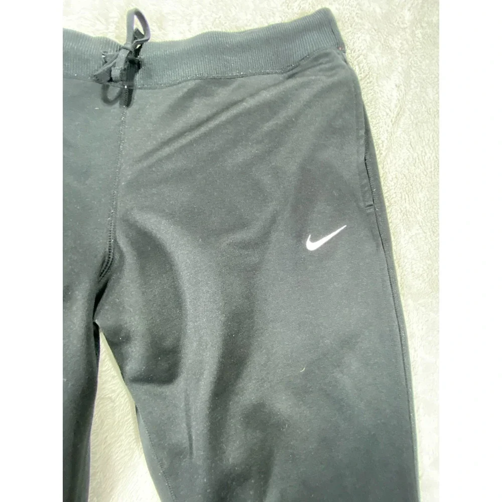 Nike Track Pants Mens XL Black Fleece‎ Lined Ankle Zip Therma-Fit Slash Pockets